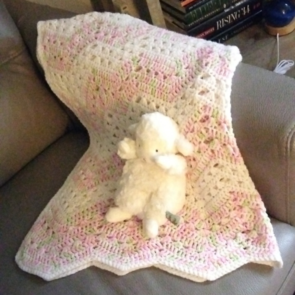 Vintage Baby Blanket/Throw Pink